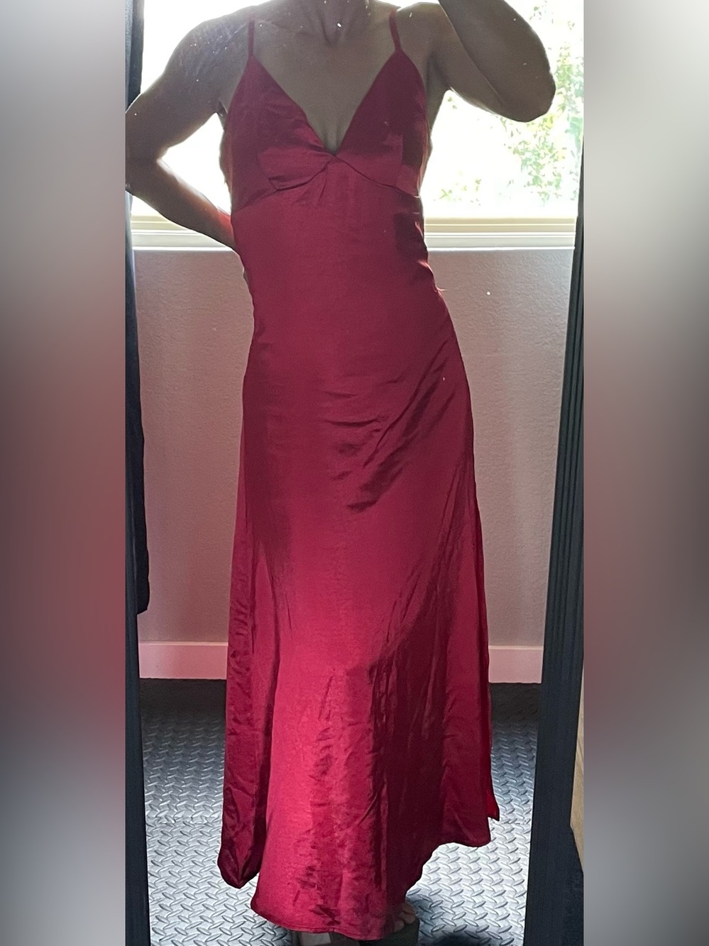 Lena Red Satin Dress
